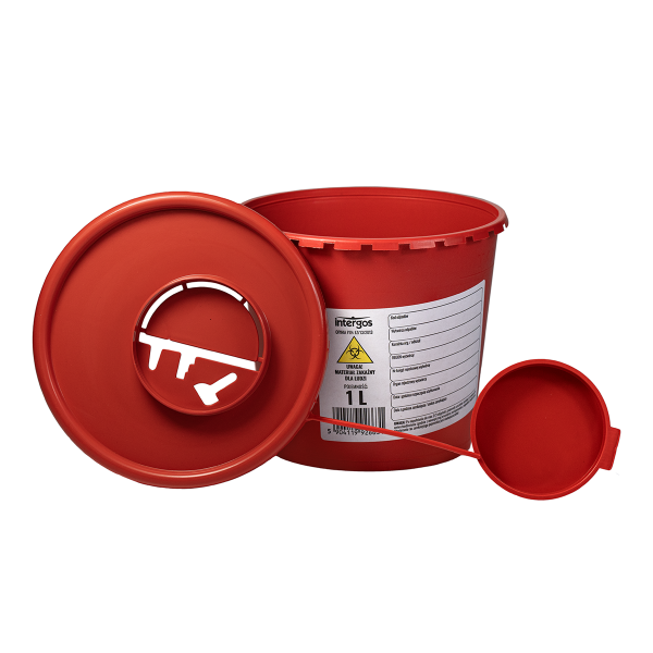 Pojemnik na odpady medyczne 1,0 l czerwony