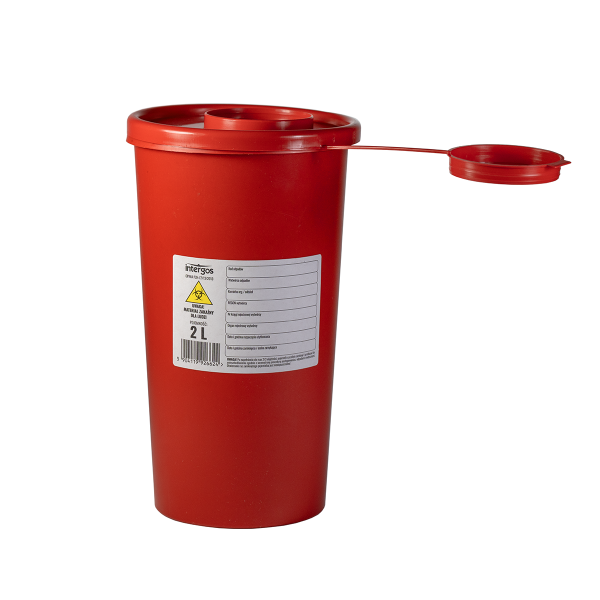 Pojemnik na odpady medyczne 2,0 l czerwony wysoki