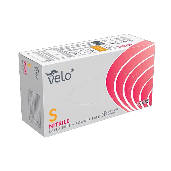 RĘKAWICE NITRYLOWE ROZM. S - VELO/100SZT