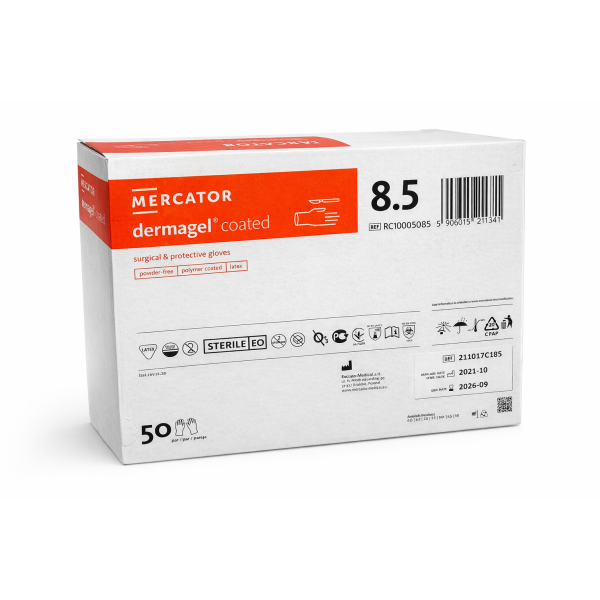 Rękawice chirurgiczne bezpudrowe lateksowe DERMAGEL